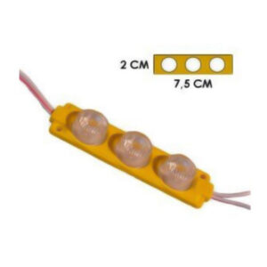 MODULO 3LED CON DIFUSOR 3D AMARILLO 12V IP-67