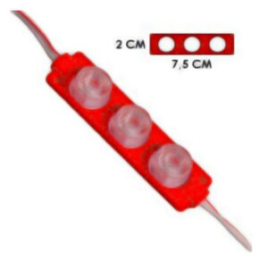 MODULO 3LED CON DIFUSOR 3D ROJO 12V IP-67