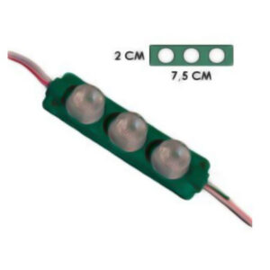 MODULO 3LED CON DIFUSOR 3D VERDE 12V IP-67