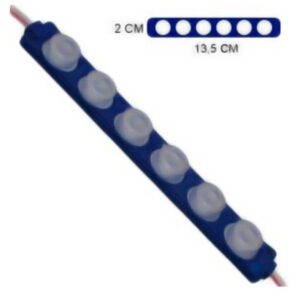 MODULO 6LED (1X6) CON DIFUSOR 3D AZUL 12V IP-67