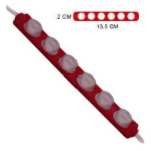 MODULO 6LED (1X6) CON DIFUSOR 3D ROJO 12V IP-67