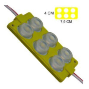 MODULO 6LED (2X3) CON DIFUSOR 3D AMARILLO 12V IP-67