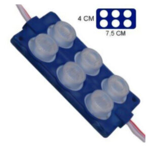 MODULO 6LED (2X3) CON DIFUSOR 3D AZUL 12V IP-67