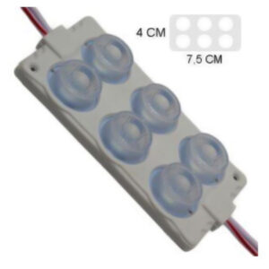 MODULO 6LED (2X3) CON DIFUSOR 3D BLANCO 6500k 12V IP-67