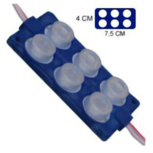 MODULO 6LED (2X3) CON DIFUSOR 3D HIELO 12V IP-67