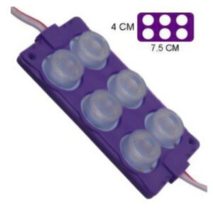 MODULO 6LED (2X3) CON DIFUSOR 3D MORADO 12V IP-67