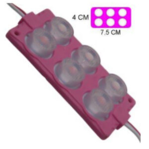 MODULO 6LED (2X3) CON DIFUSOR 3D ROSADO 12V IP-67