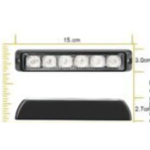 LAMPARA DE TRABAJO RECTANGULAR 6 LEDs 18W DUAL AZUL Y ROJA + FLASHEO 12/24V SPOT